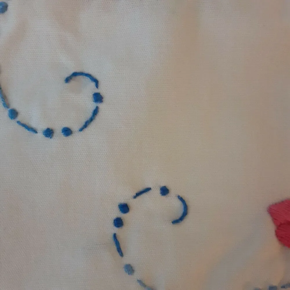 Vintage Eden Rose Hand Embroidered Pillow Sham 24x29 Enchanting